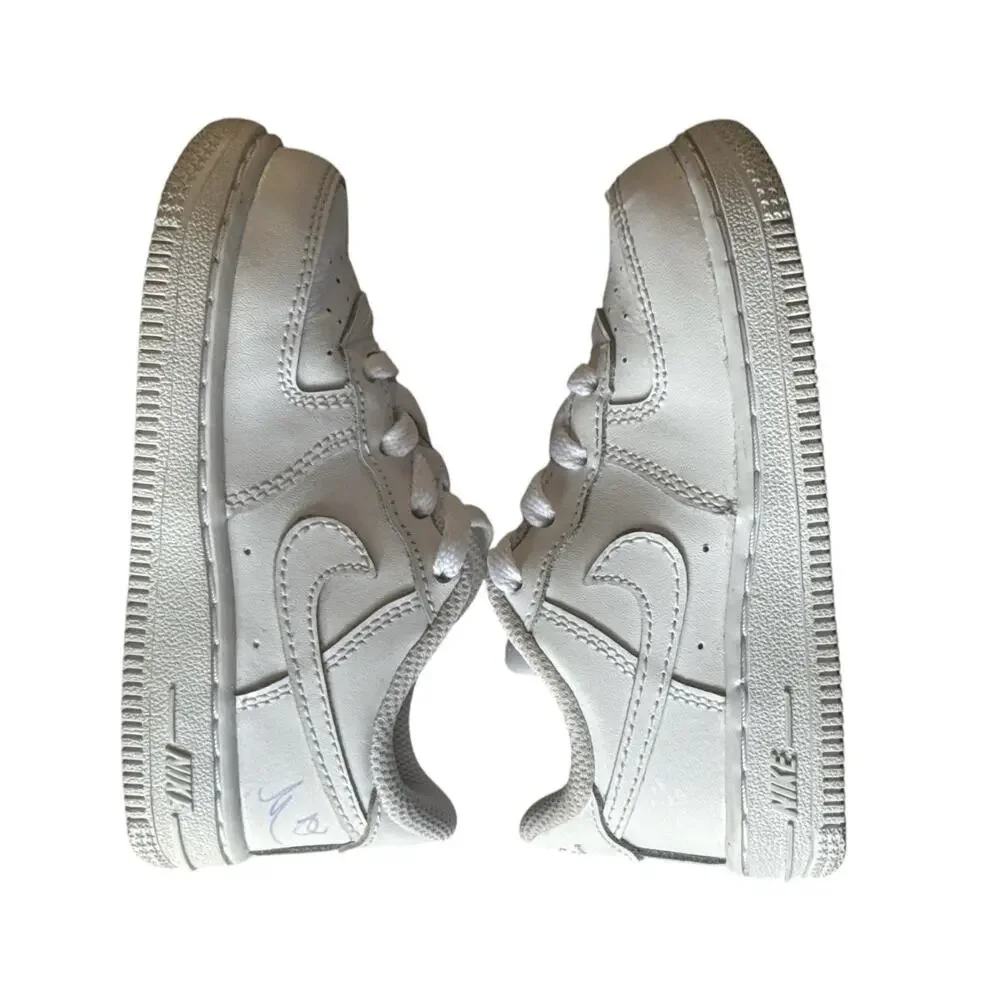 Nike Air Force 1 Low Toddler Kids 7C White Athletic Leather Sneakers 314194-117